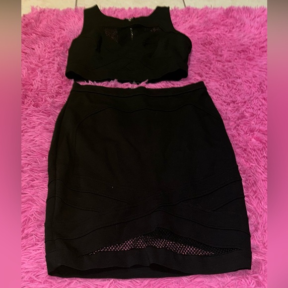 Guess Sleek Black Pencil Skirt Set Womens Size Large - Picture 3 of 11